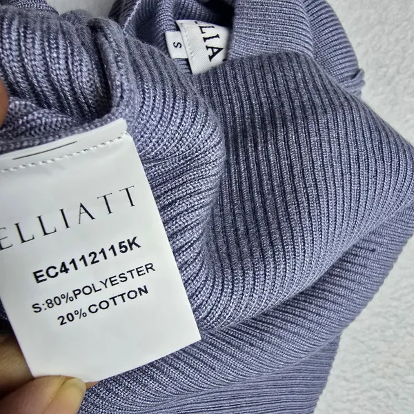 ELLIATT Victoria Knit Dress‎ Ribbed Turtleneck Midi Greay Womens Size S - Image 8