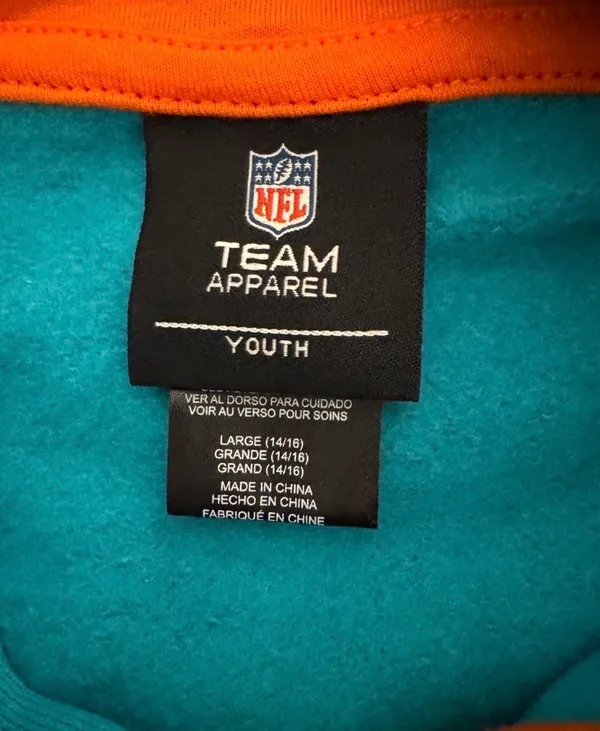 NWT NFL Miami Dolphins Stadium Full-Zip Youth Hoodie Large 14/16 $50 MSRP - Image 10