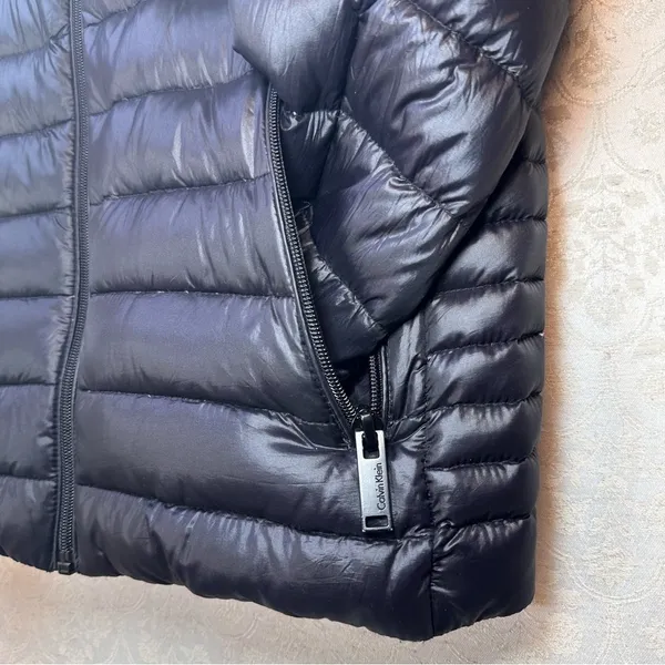 Calvin Klein Women's Black Packable Down Puffer Jacket Lightweight Small - Image 5