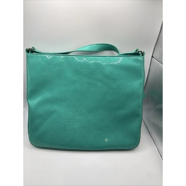 Kate Spade Metro Darby Crossbody Turquoise Aqua Die Cut Spades Patent Leather - Image 5