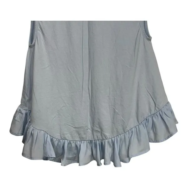 Maeve Anthropologie Babydoll Top Baby Blue Ruffle Sleeveless Chic Tank Shirt sma - Image 3