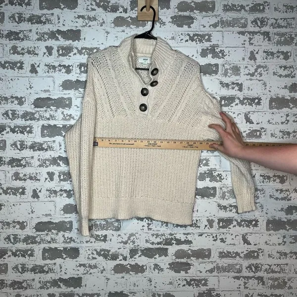 Aerie | women cream knitted Henley sweater - Image 3