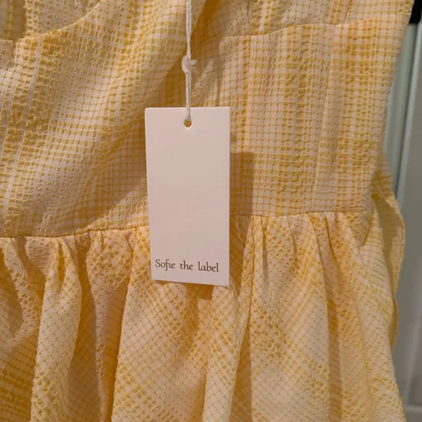 Sofie the Label Dalia Yellow Gingham Tiered Maxi Dress - Image 12