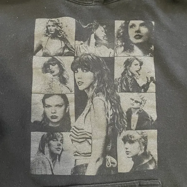 Taylor Swift Black Eras Tour Photo Grid Hoodie Size M - Image 4
