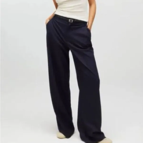 Kaia x Zara NWT Full Length Pants Womens XS Pleated Black Trousers Career Masc - Image 2