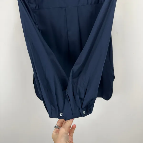 Madewell V Neck Long Sleeve Top Blouse Navy Stretch Cotton Small Minimalist NWT - Image 12