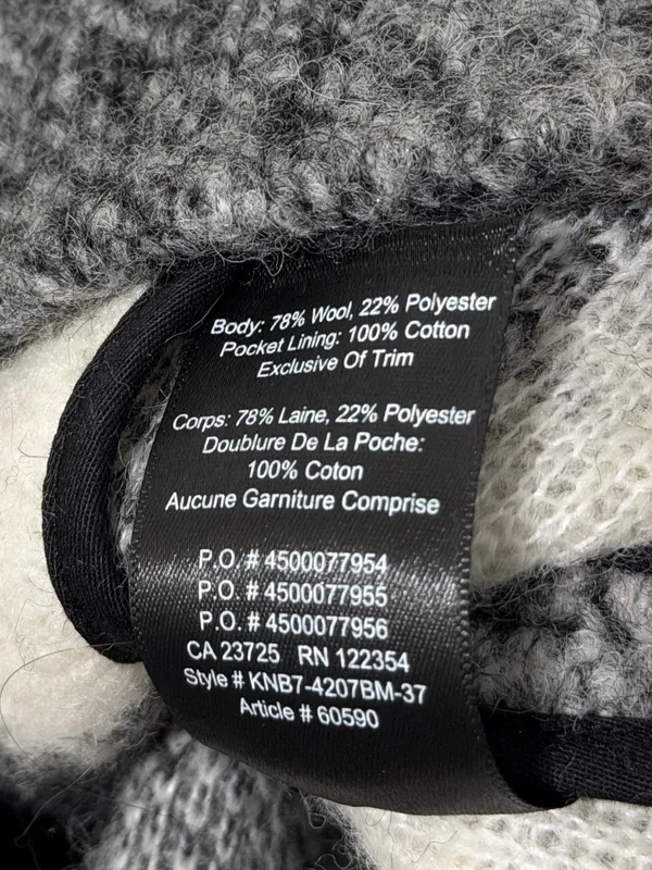 Aritzia Wilfred Free Off-Duty Jacket Size Medium Wool Black White Checkered - Image 11