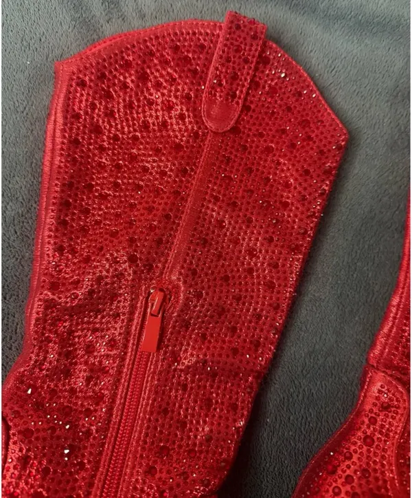 Red Rhinestone Cowboy Amazon Boots - Image 6