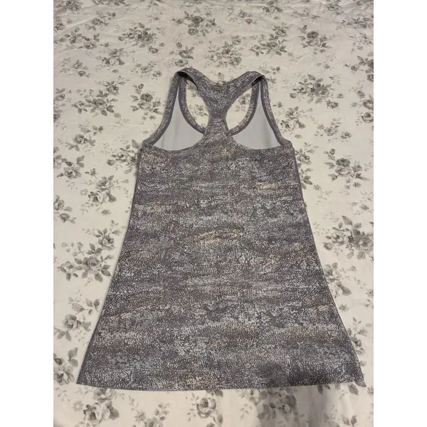 Lululemon Cool Racerback Tank Top Gray White Speckle Activewear See Pics - Image 5