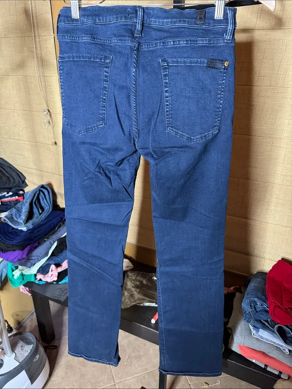 7 For All Mankind The Skinny Bootcut Jeans Size 31 Dark Wash Stretch Denim - Image 5