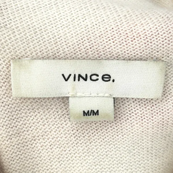 Vince.‎ Wool Cashmere Sweater Women's Stripe Mock Neck Cream Tan White Medium - Image 6