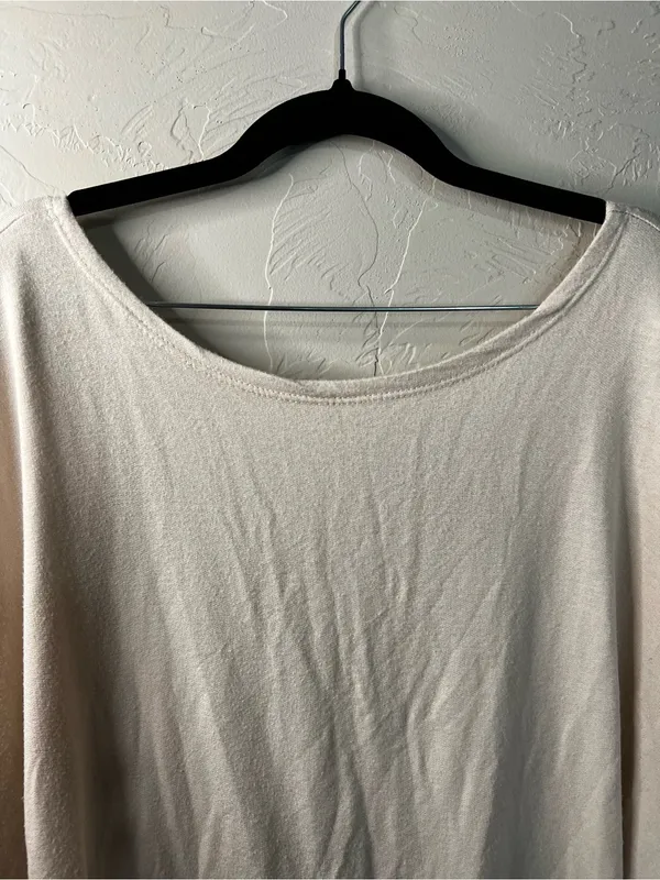 ThirdLove Slouchy Twist Back Cream Modal Oversized Soft Sweater Top XL - Image 4