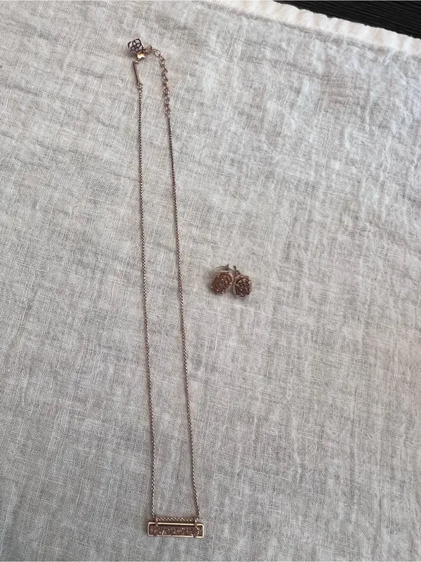 (SET) Kendra Scott Rose Gold Bar Druzy Necklace and Ellie Rose Druzy - Image 6