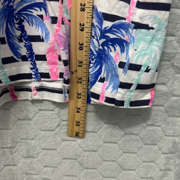 Lilly Pulitzer T-Shirt Dress Cotton Striped Palm Tree Coastal Resort Womens L - Image 8