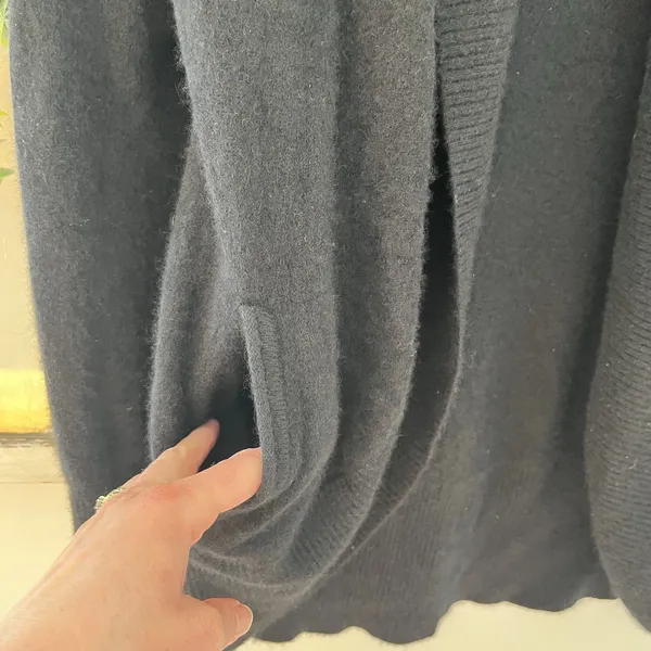 Quince Mongolian Cashmere Open Cardigan Sweater Black Size S Luxury Classic‎ - Image 4