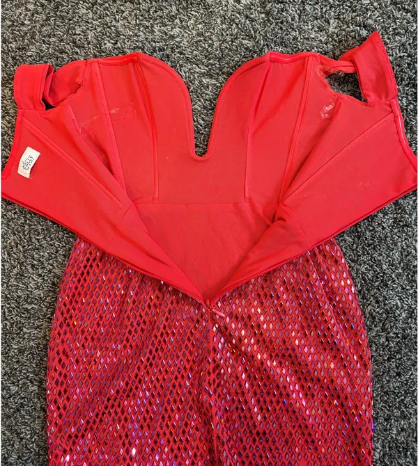 Oh Polly Leonora Embellished Off-Shoulder Dress - Image 4