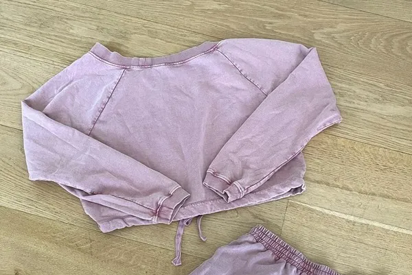 L * Space - Lounge Shorts & Crop Sweatshirt Set in Dusty Pink - Image 5