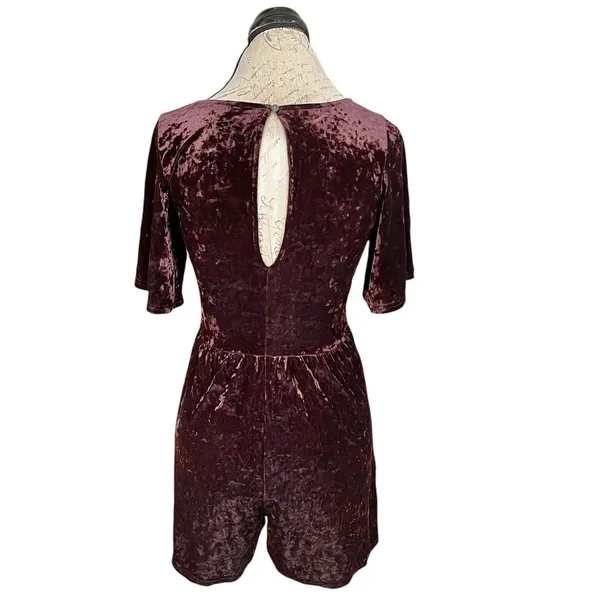 American Eagle Romper Small Velvet Y2k 90's Festival Gothic Punk Rock Whimsigoth - Image 4