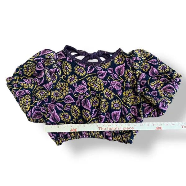 Free People No Ordinary Black Floral Reversible Top‎ Womens Size S Purple Black - Image 5