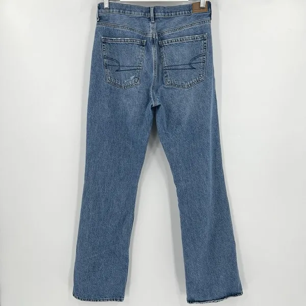 American Eagle 90s Bootcut Denim Blue Jeans Split Hem High Rise Women’s Size 8 R - Image 6