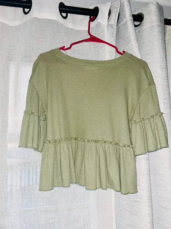 Altar'd State Flowy Green Blouse - Image 2