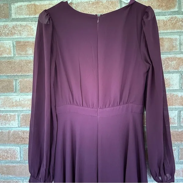 Lulu’s Adoring You Long Sleeve Maxi Dress NEW Women’s Small Purple Chiffon Gown - Image 8