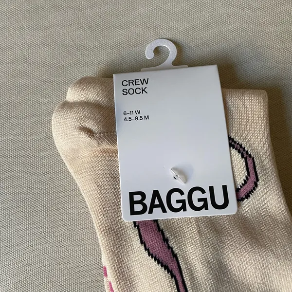 BAGGU Pink Bow Crew Sock - Image 2