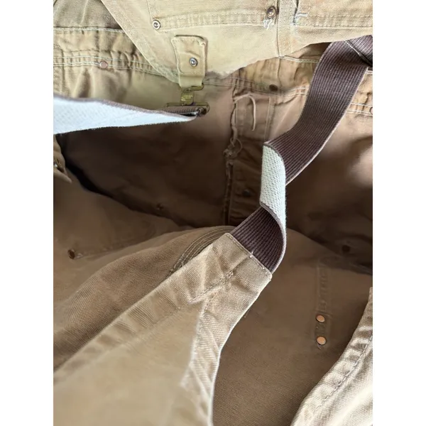Carhartt Bib Overalls Double Knee Nail apron 2XL 46x30** Made USA Vtg Work Farm - Image 11