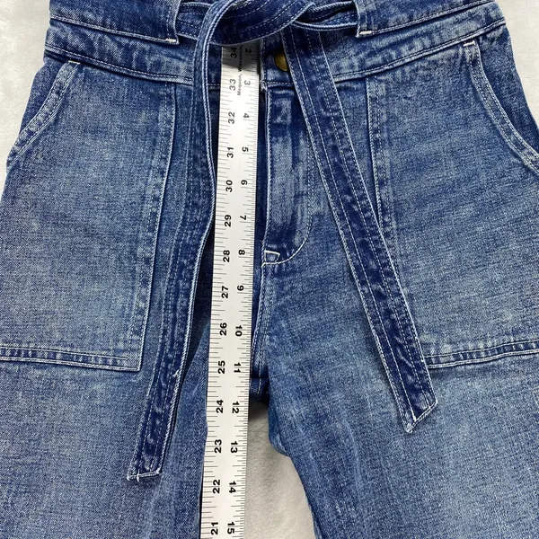 Abercrombie & Fitch Ultra High Rise Straight‎ Jeans Belted Size 27/4R - Image 3