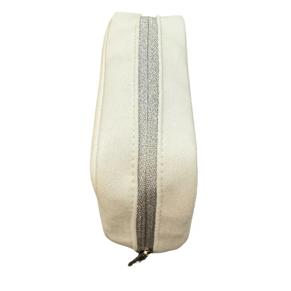 Christian Dior Canvas Cosmetic Makeup Zipper Bag Pouch Clutch - White - Image 2