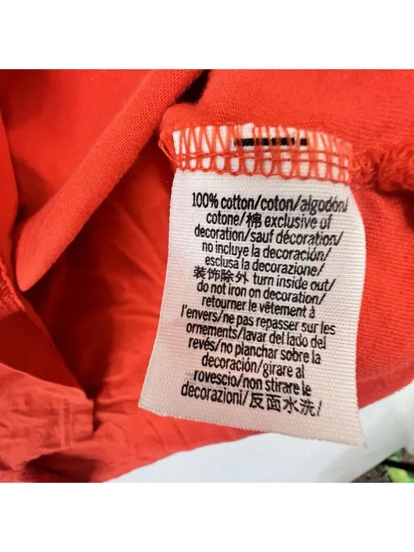 PINK Victoria's Secret Short Sleeve T-Shirt Medium Campus Ringer Crew Orange - Image 7