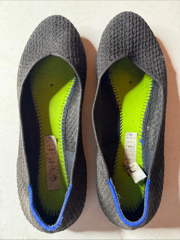 Rothy’s The Daily Knit Flats Women’s Size 10.5 Black Washable Round Toe Shoes - Image 3