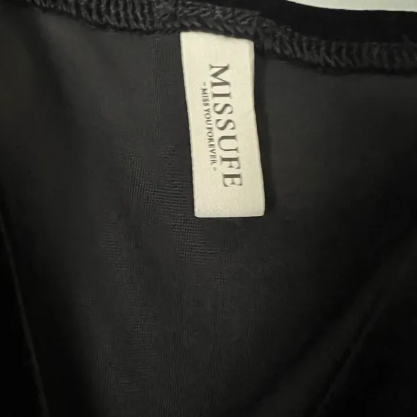 Black Asymmetrical Ruched Bodycon Dress Size M - Image 5