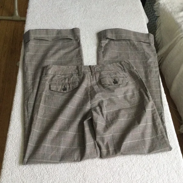 Gap Vintage Y2K Stretch Glen Plaid Flare Cuffed Trousers - Sz 6 - Image 9