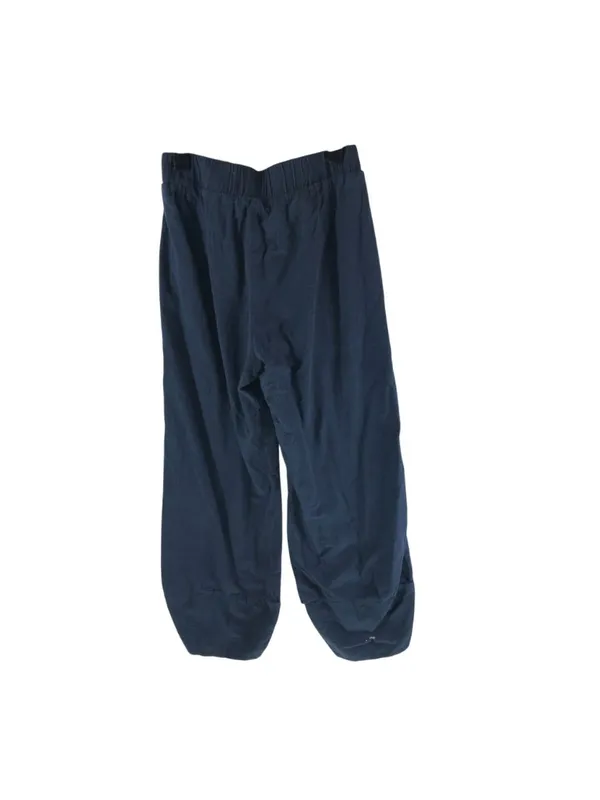 Misslook Womens Navy Blue Cropped Cotton Pants Elastic Waist Tulip Hem Size S - Image 2