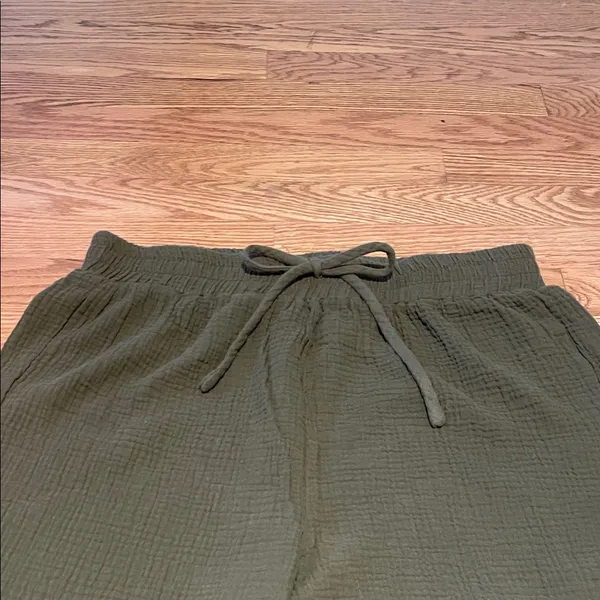 Women's Olive Wide Leg Pants - Image 3