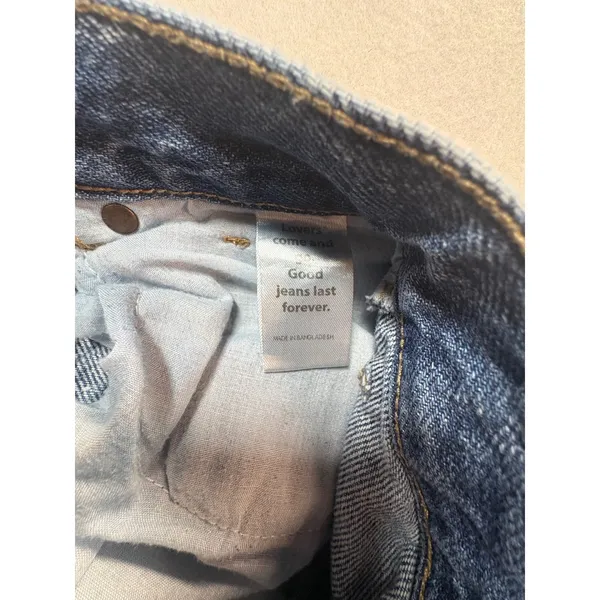 PacSun Ultra High Rise Slim Distressed Straight Leg Jeans Medium Wash 24" waist - Image 9