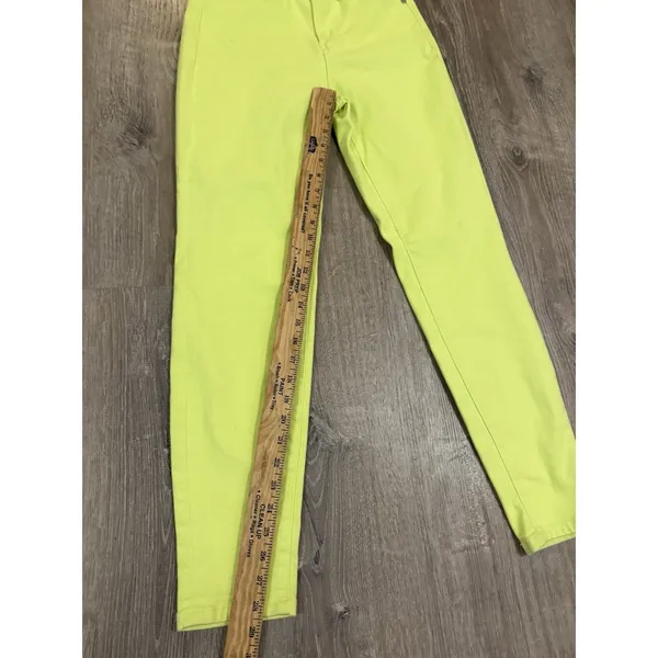 Judy Blue Neon‎ Yellow Jeans Womens 3/26 Slim Fit Neon Stretch Denim - Image 4