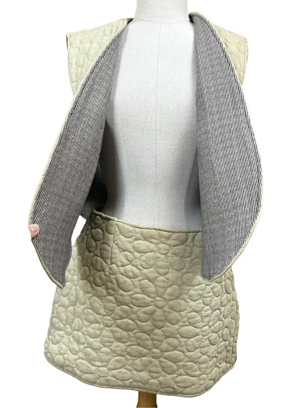Free People Folk Floral Daisy Quilted Vest & Skirt Suit Set Size Small - Image 5