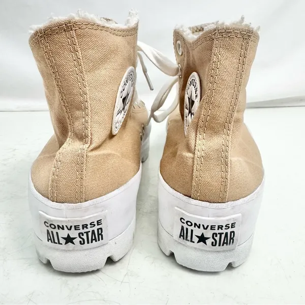 Converse Chuck Taylor Tan Lugged High Top Sherpa Lined Sneakers Women’s Size 8 - Image 4