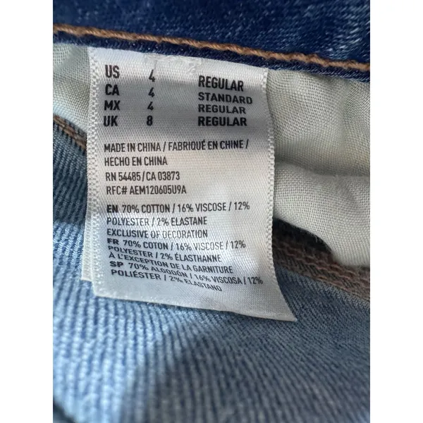 American Eagle Women's Size 4 Blue Hi-Rise‎ Jegging Super Stretch Denim - Image 3