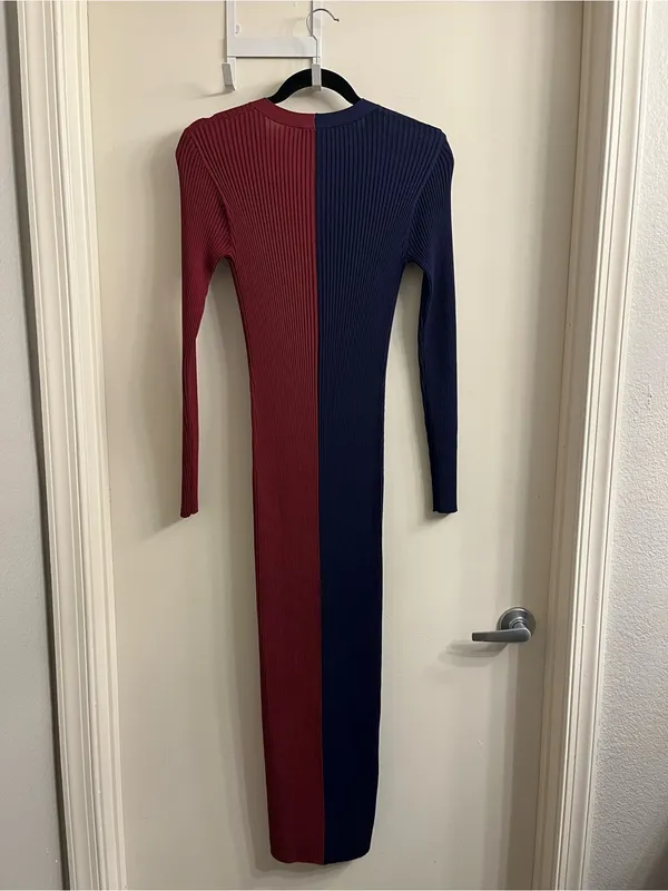 Staud Shoko Ribbed Long Sleeve Sweater Dress Small - Image 5