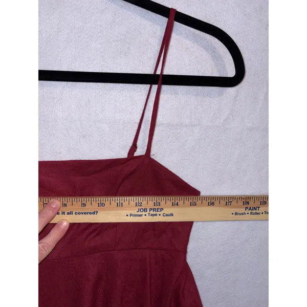 Urban Renewal Linen Ecovero Hanky‎ Hem Mini Dress Red XS festival concert boho - Image 8