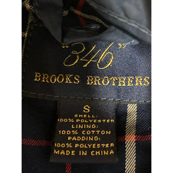 Brooks Brothers 346 Blue Quilted Sleeveless Button Up Vest Coat Jacket Size S - Image 3