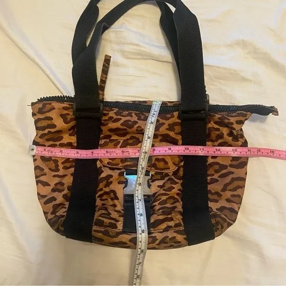 Lauren Ralph Lauren Leopard Print Shoulder Bag Black Strap Zip Closure - Image 10