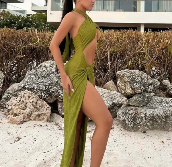 SheIn Green cut out maxi dress - Image 5