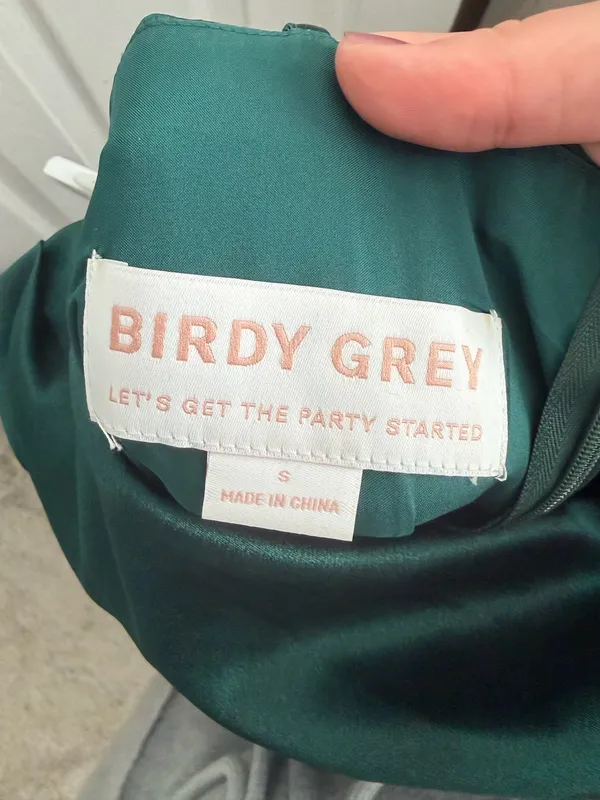 Birdy Grey Catherine Dress Shiny Satin Emerald - Image 4