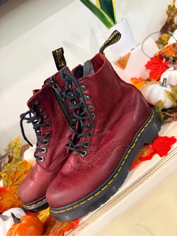 Dr. Martens Women's Oxblood Lace-Up Platform Boots - Image 4