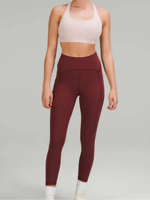 Lululemon Power Thru High Rise Tight Leggings 25” Red Merlot size 10 $128 - Image 4