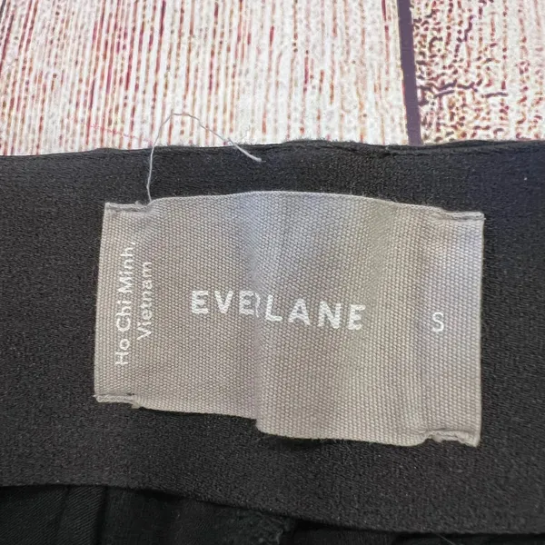 Everlane Black Dream Pant Elastic Waist Tapered‎ Leg Pintuck Trousers Small - Image 3